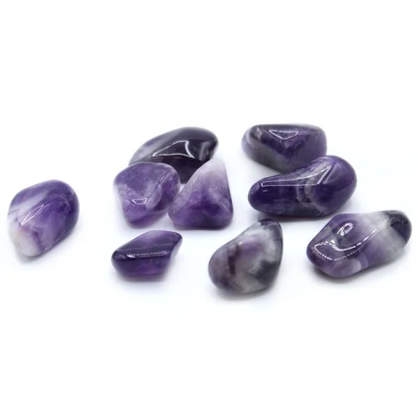 L Tumble Stone - Amethyst Banded. Example stone only, not the complete kit. Your selection may differ.
