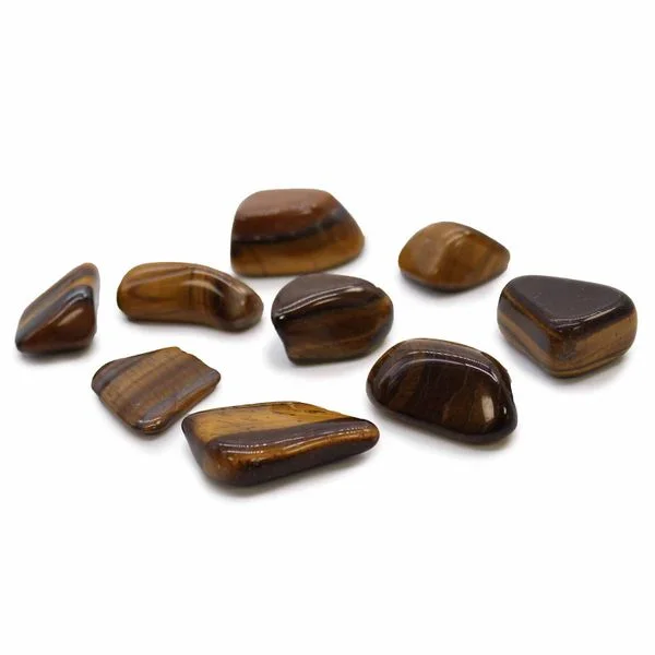 L Tumble Stone - Tiger Eye - Gold. Example stone only, not the complete kit. Your selection may differ.